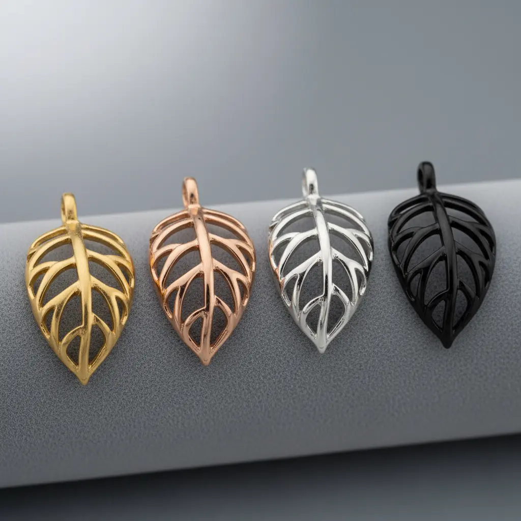 Gold vermeil, rose gold, rhodium and black plating options for jewelry