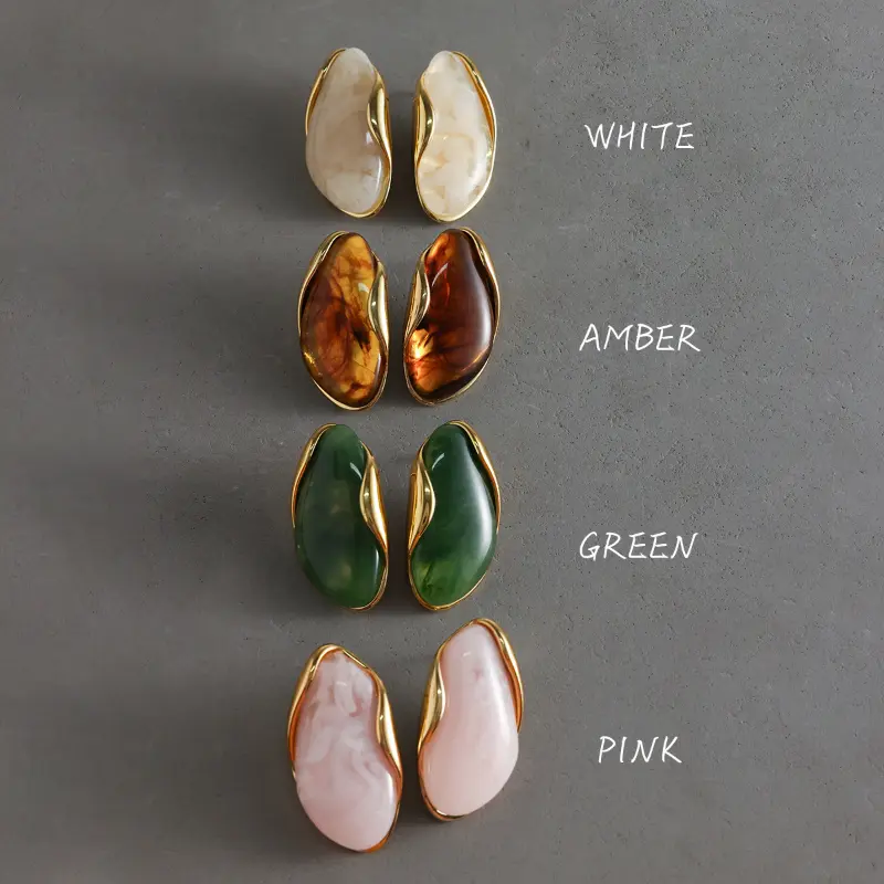 Colorful enamel shell earrings – modern fashion jewelry