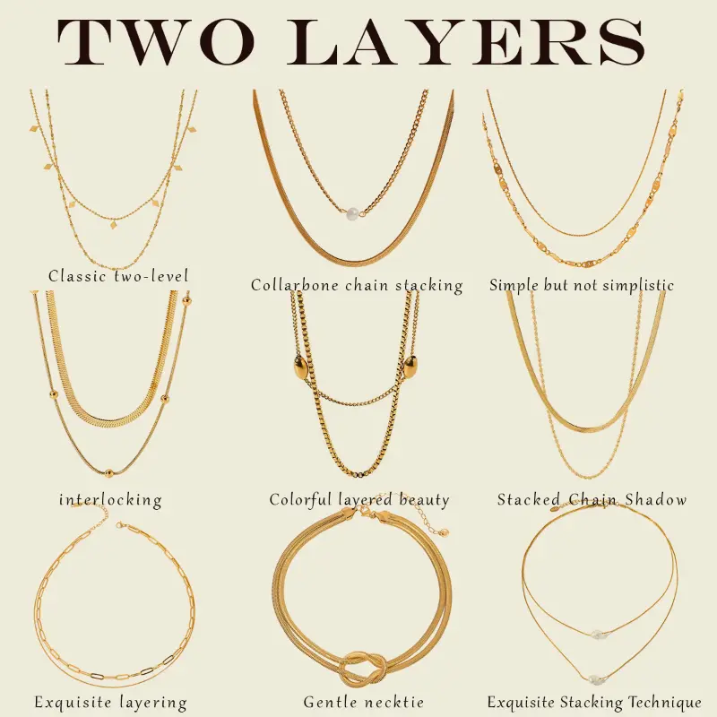 Two layers necklace guide by HonHo Jewelry